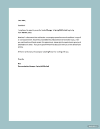 appointment letter sle template in