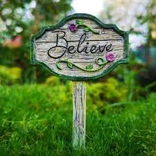 Believe Fairy Garden Sign Away With