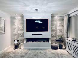 wall mounted electric fire and wall hung tv
