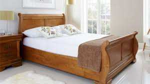 sled bed frame louie wooden sleigh oak