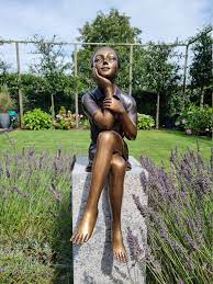 Daydreaming Girl Bronze Garden