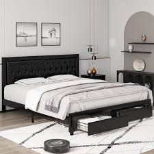 homfa king size bed frame with 2