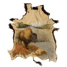 painted buffalo hide