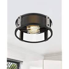 This flush mount ceiling light comes with all mounting hardware you need to make the installation a very easy and simple process. Buy Hanass 2 Light Farmhouse Glass Flush Mount Ceiling Light 13 Wood Flush Mount Light Fixture White Wood Matte Black Finish Mx99986 Online In Indonesia B08sbkv4sp