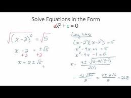 quadratic equation in the form ax 2