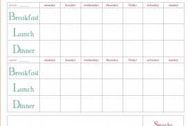 013 Quick Diet Meal Planner For Week Planning Calendar Template