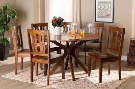 Baxton Studio Mare Walnut 7pc Dining