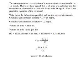 Creatinine Clearance Calculation Formula