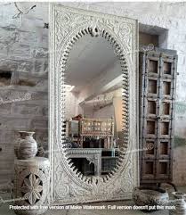 Vintage Style Wall Mirror Indian Carved