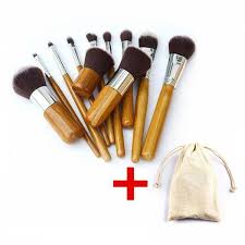bamboo professional makeup brush set
