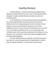 essay on healthy lifestyle yourself