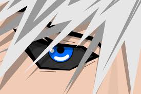 Anime hübscher Junge Gesicht mit blauen Augen und grauen Haaren.  Manga-Heldenkunst-Hintergrundkonzept. Vektor-Cartoon-Look-Eps-Illustration  7165800 Vektor Kunst bei Vecteezy