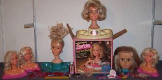 lot 6 1970s barbie styling heads nasco