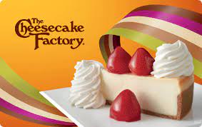cheesecake factory gift card dessert