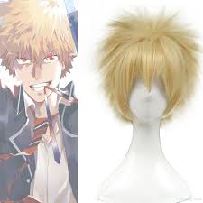 Every man who wants to keep up with the trend with short hair should try spiky. My Hero Academia Bakugo Katsuki Men Gold Blonde Short Spiky Hair Cosplay Wigs Lace Wigs With Bangs Red Hair Wigs From Yw112 9 85 Dhgate Com