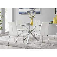Round Dining Table Set White