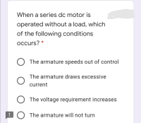 answered when a series dc motor is