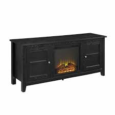 58 wood fireplace tv stand with doors