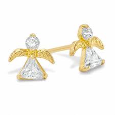 cubic zirconia angel earrings
