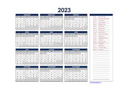 free 2023 excel calendar templates