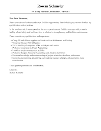 coordinator facilities cover letter