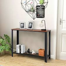 Wood Console Sofa Table With Adjustable