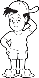 boy wearing backwards hat cartoon style