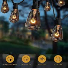 Amazon Com St38 10ft String Lights With 11 Clear Edison Light Bulbs Ul Listed E12 Base For Party Porch Backyard Patio Black Wire Garden Outdoor