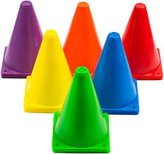 Chain has been selling colored traffic cones for a few years now. Amazon Com Yogu Plastic Traffic Cones Sports Training Workout Cones For Kids Field Activity Party Football Baseball Basketball Exercise Fitness Flexible Orange And Multi Color Agility Soccer Marker Cones 24pc 7