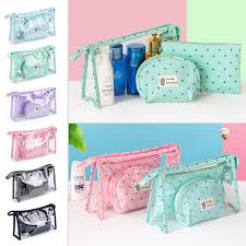 3 in 1 clear cosmetic makeup bags kit