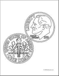Nickel coloring page coins coloring page 1201 x 1200. Clip Art Dime Coloring Page I Abcteach Com Abcteach