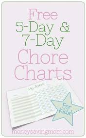 Customizable Chore Charts Money Saving Mom Chores For