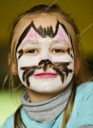 cat face makeup stock photo