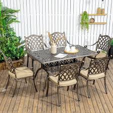 Outsunny 7 Pieces Patio Dining Set With