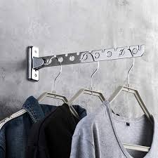 6 hooks coat robe hat clothes wall hanger rack holder stainless a3j2. Clothes Hanger Rack Stainless Steel Wardrobe Organizer Wall Mounted Clothes Bar Folding Garment Drying Rack With Swing Arm Hook Closet Storage Organizer For Laundry Room Bedrooms Bathrooms 1 Walmart Canada