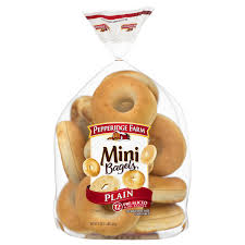 pepperidge farm bagels plain mini