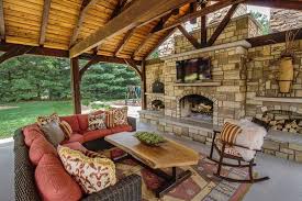 Outdoor Fireplace Backyard Pavilion