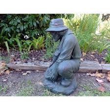 Miner Gold Panning Garden Statue