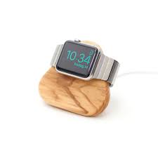 Apple watch's inductive charger slots comfortably in the dock, simply place on the platform and works as clock while charging. Tetra Nightstand Charging Dock Ippinka