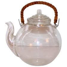 vintage clear glass teapot my