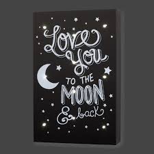 It offers a warm light ambiance to your place. Little Love By Nojo Celestial Lighted Wall Decor Love You To The Moon And Back Gray White Buy Online In Fiji At Fiji Desertcart Com Productid 59422005