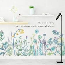 Flowers Grass Wall Stickers Living Room