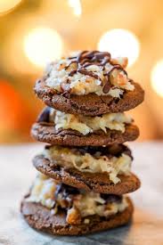 If you like german chocolate cake, you will absolutely love these german chocolate cake cookies because their taste is reminiscent of the famous coconut and chocolate cake popular during the holidays. German Chocolate Cookies Recipe Sweet Cs Designs