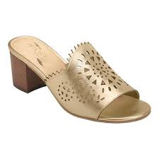 Womens Aerosoles Midsummer Slide Sandal Size 11 M Gold Leather