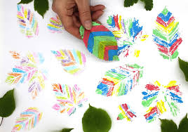 leaf printing two ways kids nature