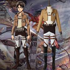 Anime! Attack On Titan Eren Jaeger Scout Regiment Battle Suit Uniform  Shingeki No Kyojin Cosplay Costume Halloween Outfit New - Cosplay Costumes  - AliExpress