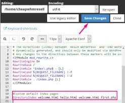 change default index page in htaccess