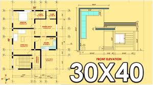 Floor plan, elevation, structural drawings, working drawings, electrical, plumbing, drainage. 30x40 Ghar Ka Naksha South Facing Vastu House Plan Ep 009 Youtube