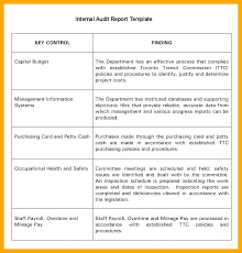 Internal Audit Report Format In Word