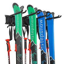 Raxgo Ski Wall Rack Holds 4 Pairs Of